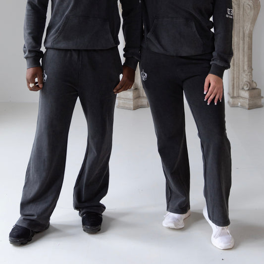 Acid Wash Badge Straight Leg Sweatpants