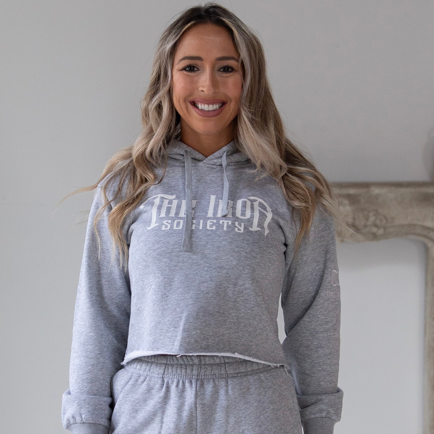 Gray Womens TIS Cropped Hoodie