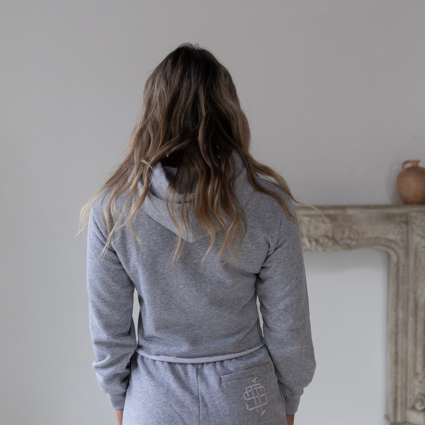 Gray Womens TIS Cropped Hoodie