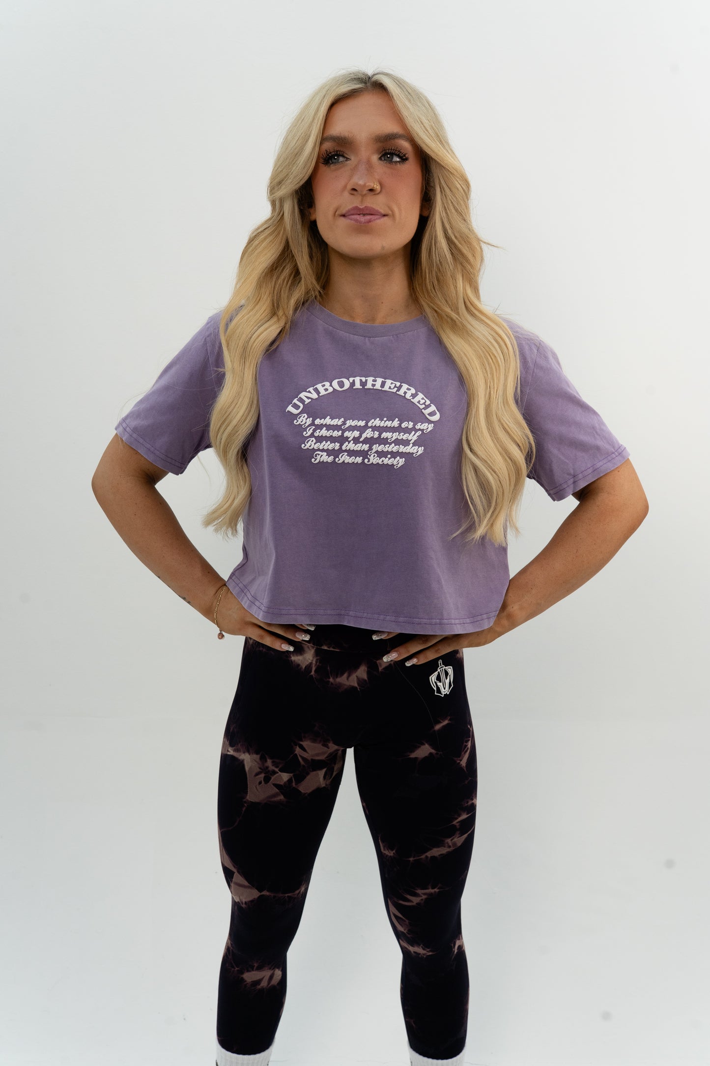 Unbothered Acid Wash Crop Tee