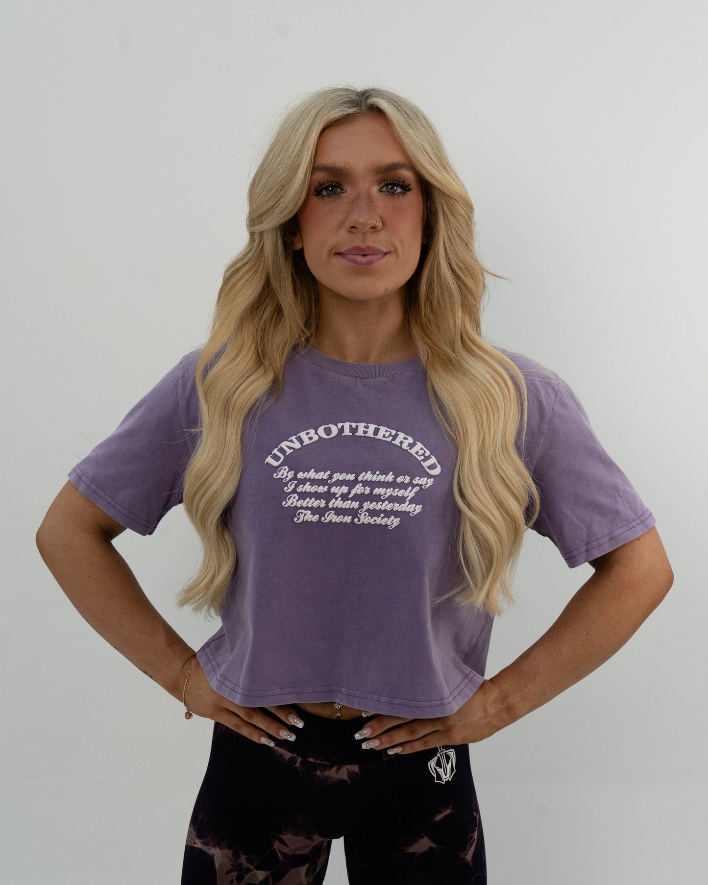 Unbothered Acid Wash Crop Tee