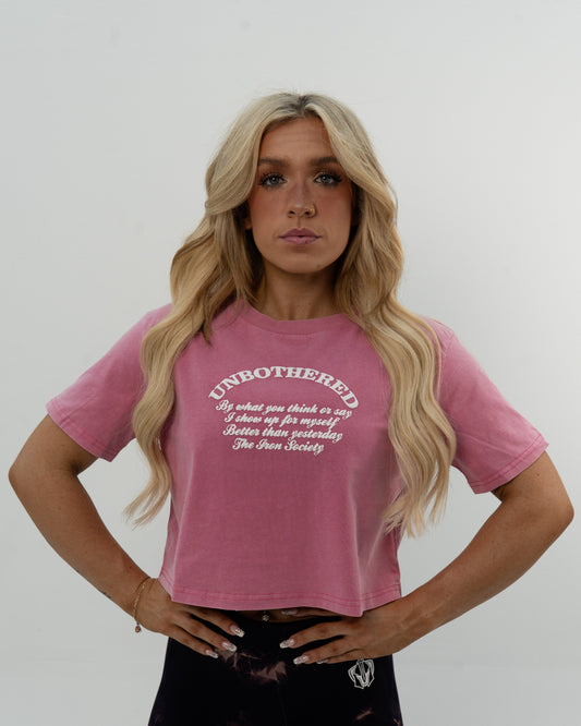 Unbothered Acid Wash Crop Tee