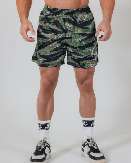 Tiger Camo Badge 5in Inseam Short