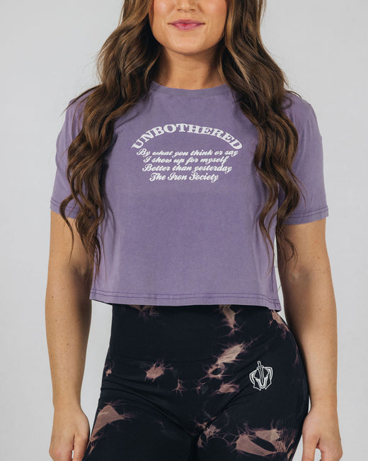 Unbothered Acid Wash Crop Tee